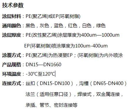 韶关外PE内EP涂塑钢管技术参数